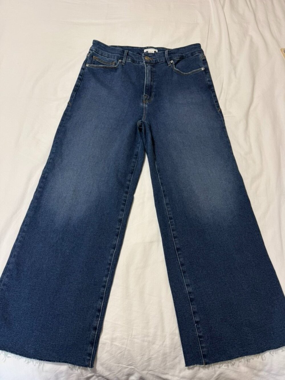 Good American Good Waist Crop Palazzo Jeans — Indigo424